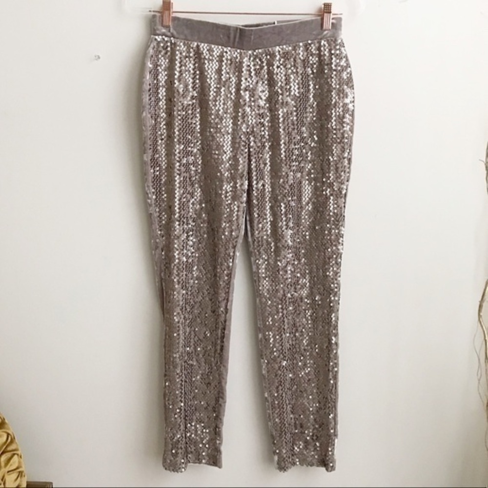 NWT Sequins and Panne Tapered Ankle Pants